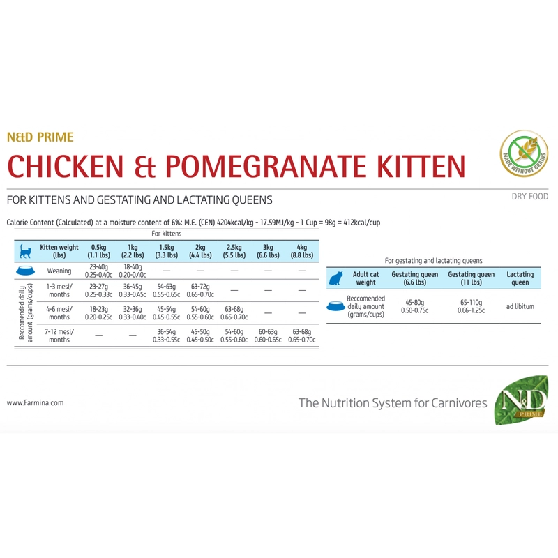 Farmina N&D Prime GF Kitten Chicken&Pomegranate сухий корм для кошенят 300 г - з куркою та гранатом (8010276021199)  - фото 4