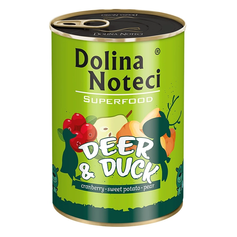 Dolina Noteci Superfood Deer & Duck вологий корм для собак 400 г - з олениною та качкою (5902921303626) 