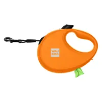 WAUDOG R-leash повідець-рулетка світловідбиваюча для собак S - до 12 кг, з контейнером для пакетів, помаранчевий (4823089360393)  - фото 2