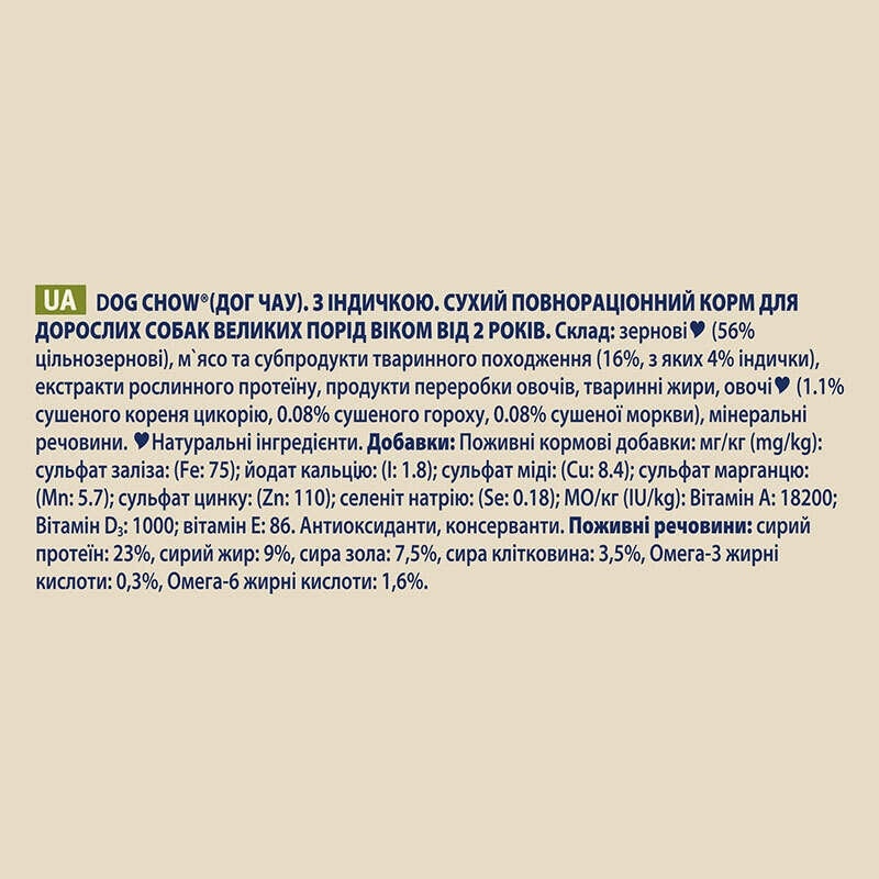 Dog Chow ADULT Large Breed СУХИЙ КОРМ Premium собаки великих порід (з індичкою) 14 кг  - фото 3