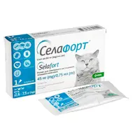 KRKA СелаФорт Spot-On краплі для котів та собак 45 мг-0.75 мл/1 піпетка - від бліх і кліщів, 2.6-7.5 кг (3838989724542) 