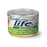 Lifecat Le Ricette Natural ВОЛОГИЙ КОРМ Супер-преміум коти (з тунцем, куркою та печінкою) 150 г 