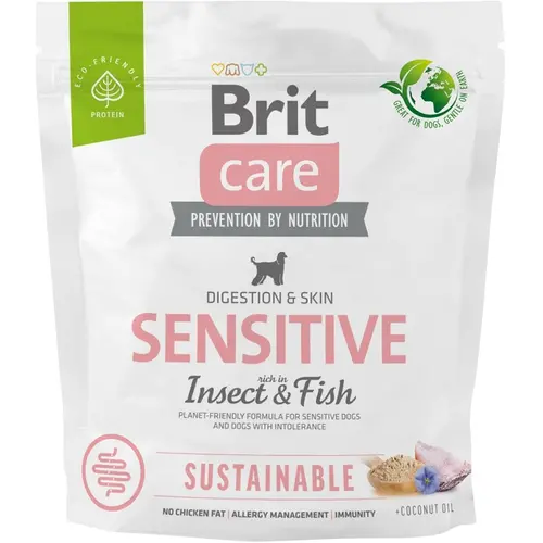 Brit Care Sustainable Sensitive Digest & Skin Insect & Fish СУХИЙ КОРМ Супер-преміум собаки (з комахами та рибою) 1 кг