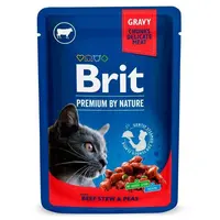Brit Premium By Nature ВОЛОГИЙ КОРМ Premium коти (з яловичиною та горохом) 100 г 