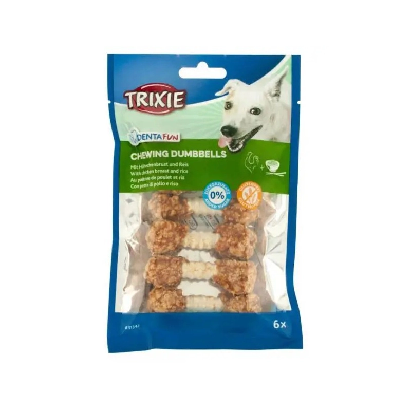 Trixie Denta Fun Chicken ЖУВАЛЬНІ ЛАСОЩІ Premium собаки (жувальна гантель) 100 г 