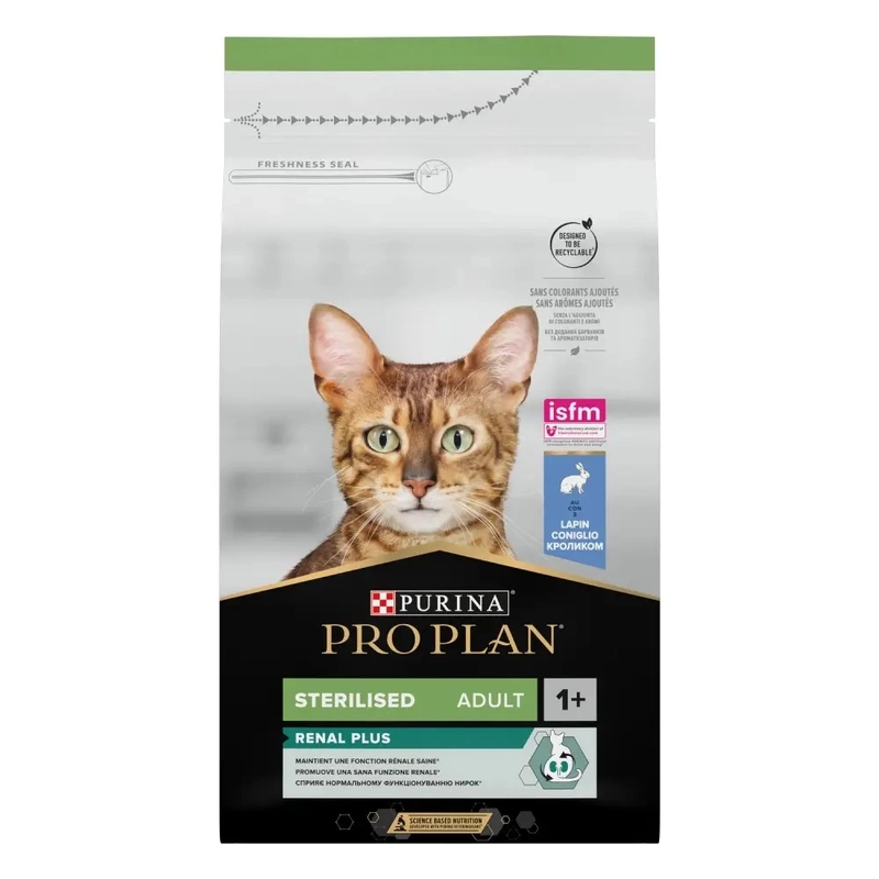 Purina Pro Plan Sterilised Adult 1+ Renal Plus сухий корм для стерилізованих котів 1.5 кг - з кроликом (7613033566325) 