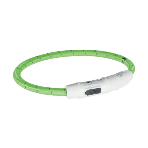 Trixie Flash нашийник для собак XS-S 35 cм/7 мм - з підсвічуванням та USB, зелений (4053032127005)