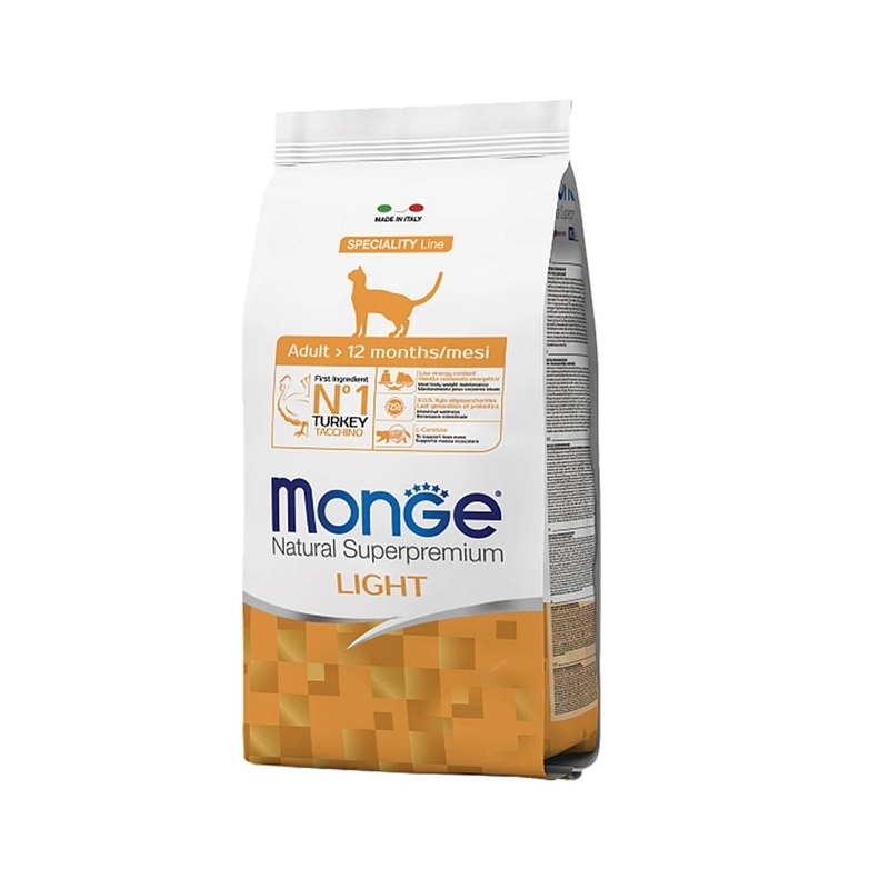 Monge Adult Natural LIGHT СУХИЙ КОРМ Premium коти (з індичкою) 1.5 кг 