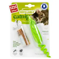 GiGwi Refillable Catnip Мишка іграшка для котів 16.5 см - з котячою м'ятою, гумова, зелена (4823089353050) 