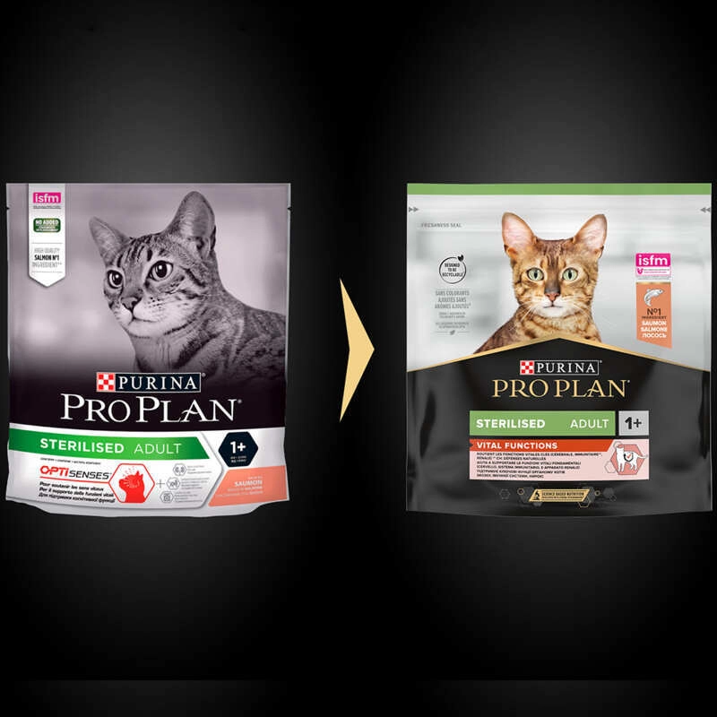 Purina Pro Plan Sterilised Adult 1+ Vital Functions сухий корм для стерилізованих котів 400 г - з лососем (7613036544832)  - фото 1