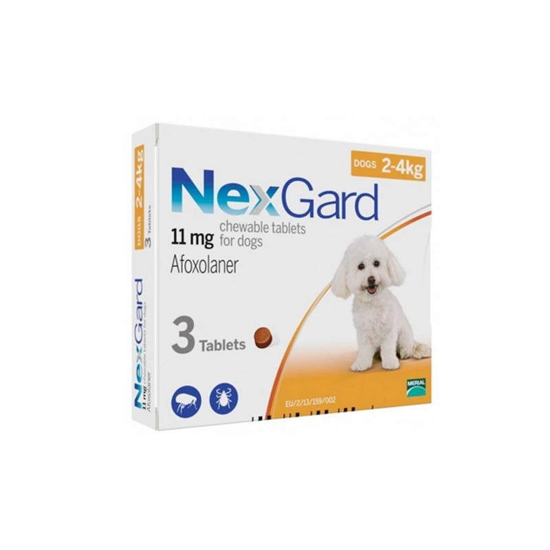 NexGard S таблетки для собак 1 таблетка - від бліх та кліщів, 2-4 кг (3661103042846) 