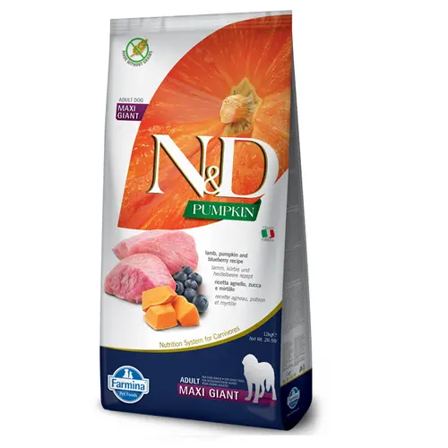 Farmina N&D ADL G&M G-F PUMPKIN L&B СУХ. КОРМ Хол. собаки гігант.порід (з ягням та чорницею) 12 кг