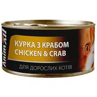 AnimAll ВОЛОГИЙ КОРМ Холістік коти (з куркою та крабом) 85 г 