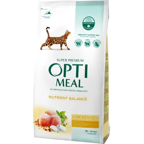 Optimeal сухий корм для котів 10 кг - з куркою (4820083905582)