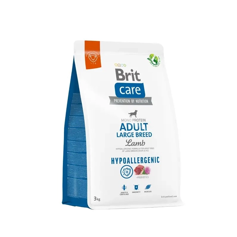 Brit Care Hypoallergenic Mono Protein ADULT Large Breed Lamb сухий корм для собак великих порід гіпоалергенний 3 кг - з ягням (8595602559084) 