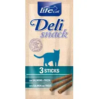 Lifecat Delisnack ВОЛОГИЙ КОРМ Супер-преміум коти (з лососем та фореллю) 15 г 