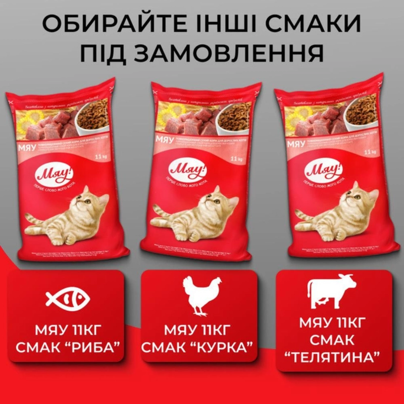 Мяу! сухой корм для кошек 11 кг - с мясом (4820083902093)  - фото 5