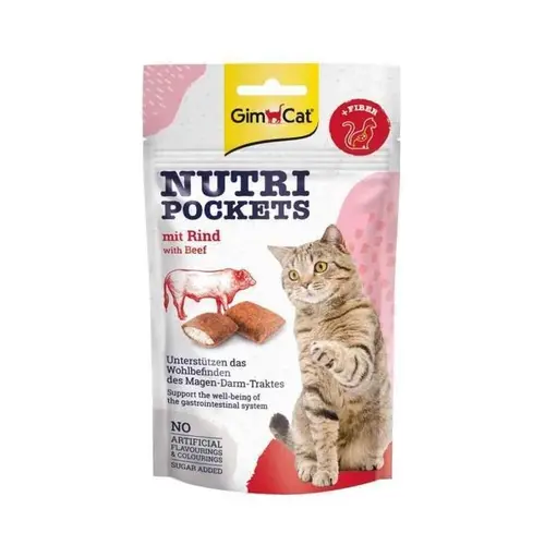GimCat Nutri Pockets ЛАСОЩІ Супер-преміум коти (з яловичиною та мальтою) 60 г