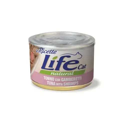 Lifecat Natural ВОЛОГИЙ КОРМ Супер-преміум коти (з тунцем та креветками) 85 г