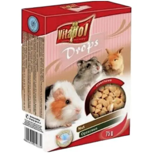 Дропси для гризунів Lolopets горіхові 75г (5904479010339)