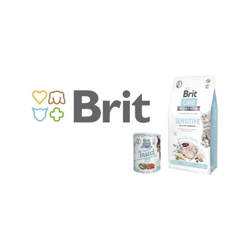 Brit Care GF Sensitive Allergy Management сухий корм для котів з харчовою непереносимістю 400 г - з комахами та рибою (8595602554201)  - фото 2