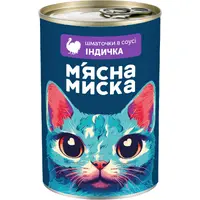 Мясная Миска влажный корм для кошек 415 г - с индейкой в соусе (4820255192185) 