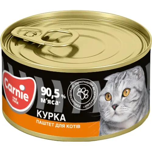 Carnie вологий корм для котів 90 г - м'ясний паштет з куркою (4820255190532)
