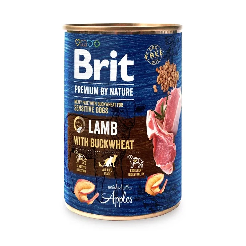 Brit Premium by Nature Lamb with Buckwheat ВОЛОГИЙ КОРМ Premium собаки (з ягням та гречкою) 800 г 