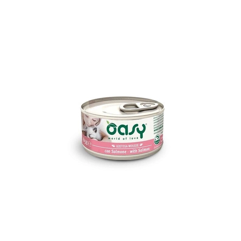 Oasy Cat вологий корм для котів 85 г - з лососем (8053017342856) 