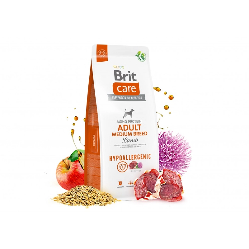Brit Care Hypoallergenic Mono Protein ADULT Medium Breed Lamb сухий корм для собак середніх порід гіпоалергенний 1 кг - з ягням (8595602559039)  - фото 6