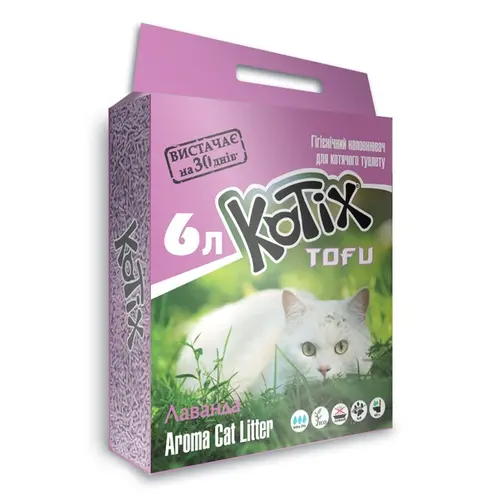 KOTIX TOFU Lavender наповнювач для котячого туалету 6 л - соєвий, з ароматом лаванди (6972345440053)
