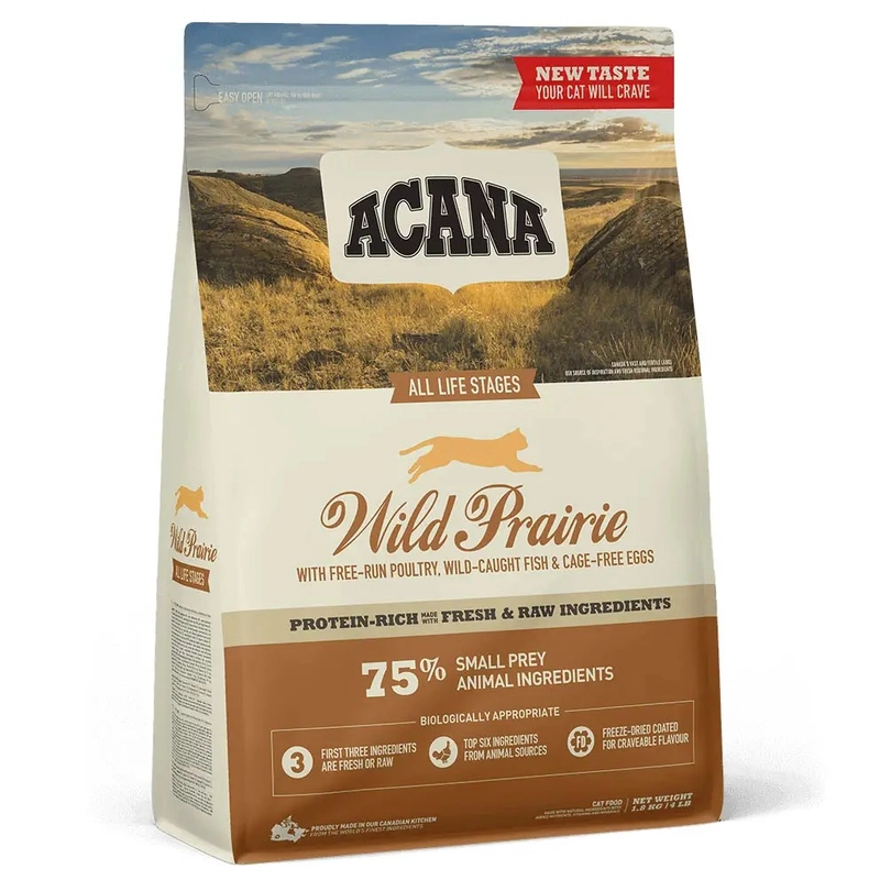 ACANA Wild Prairie 75% SMALL PREY сухий корм для котів 1.8 кг - з куркою, індичкою та рибою (64992714574) 