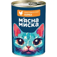 Мясная Миска влажный корм для кошек 415 г - с курицей в соусе (4820255192192) 
