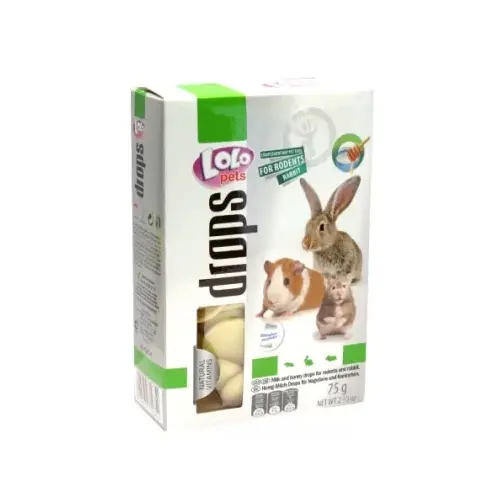 Дропси для гризунів Lolopets молоко та мед 75г (5904479710352)