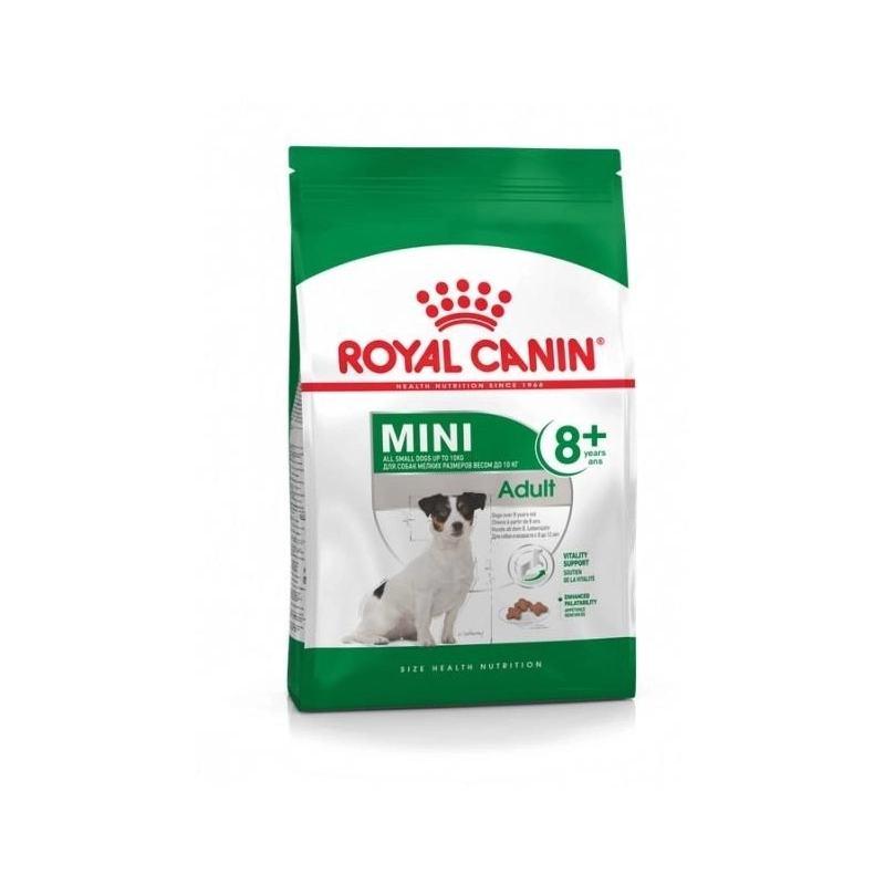 Royal Canin MINI ADULT 8+ СУХИЙ КОРМ Супер-преміум собаки дрібних порід (з куркою) 0.8 кг 