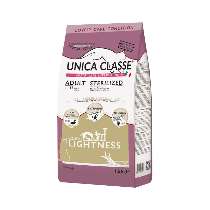 Unica Classe Hairball Control сухий корм для стерилізованих котів 1.5 кг - ягня (8001541007222) 