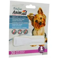 AnimAll VetLine Spot-On краплі для собак 2 мл/піпетка - від бліх і кліщів, 4-10 кг (4820150201920) 