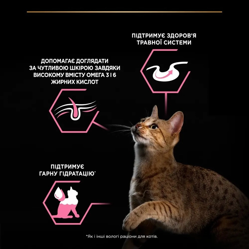 Purina Pro Plan Delicate Digestion Nutrisavour ВОЛОГИЙ КОРМ Холістік коти (з чутливим травленням) 85 г  - фото 3