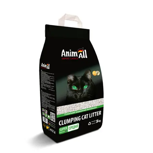 AnimAll наповнювач для котячого туалету 5 кг - бентонітовий, Середня Фракція (4820224500805)