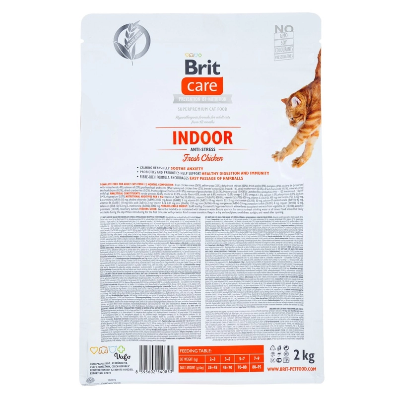 Brit Care GF Indoor Anti Stress сухой корм для кошек живущих в помещении 400 г - с курицей (8595602540860)  - фото 4
