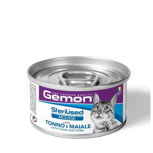 Gemon Adult Mousse ВОЛОГИЙ КОРМ Економ коти (мус з тунцем та свининою) 85 г