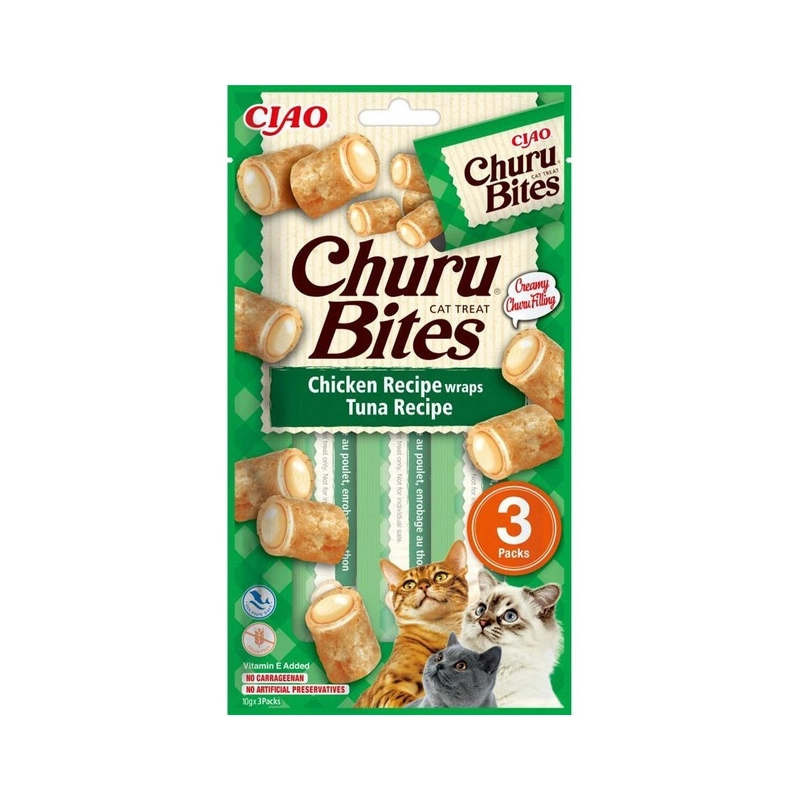 INABA Churu Bites лакомство для кошек 10 г - с курицей и тунцом (8859387700797) 