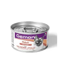 Gemon Adult Mousse ВОЛОГИЙ КОРМ Економ коти (мус з лососем та куркою) 85 г 