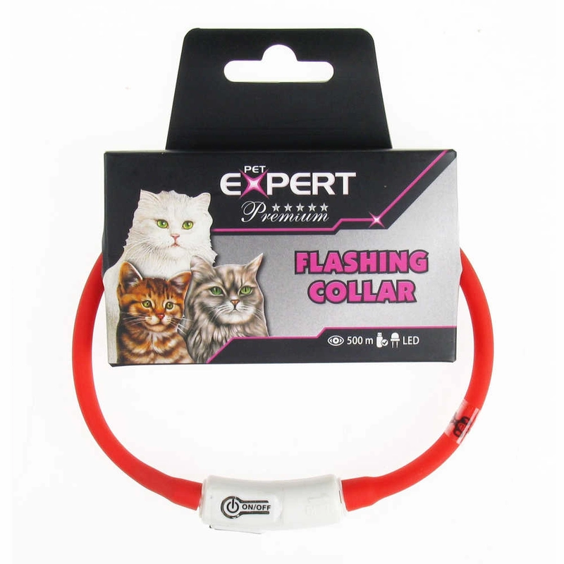 TATRAPET Expert LED нашийник для котів XS - силіконовий, червоний (8585027972094) 