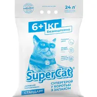 SuperCat синій стандарт наповнювач для котячого туалету 6 кг + 1 кг (4820152564382) 