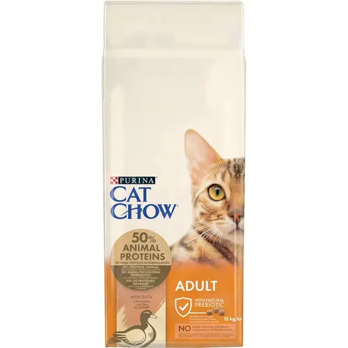 Cat Chow Adult сухий корм для котів 15 кг - з качкою (7613035394889)