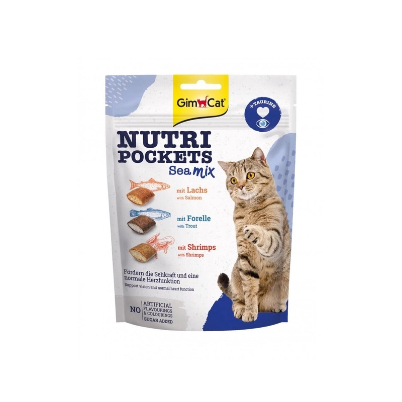 GimCat Nutri Pockets ЛАСОЩІ Супер-преміум коти (з морським мікс) 150 г 