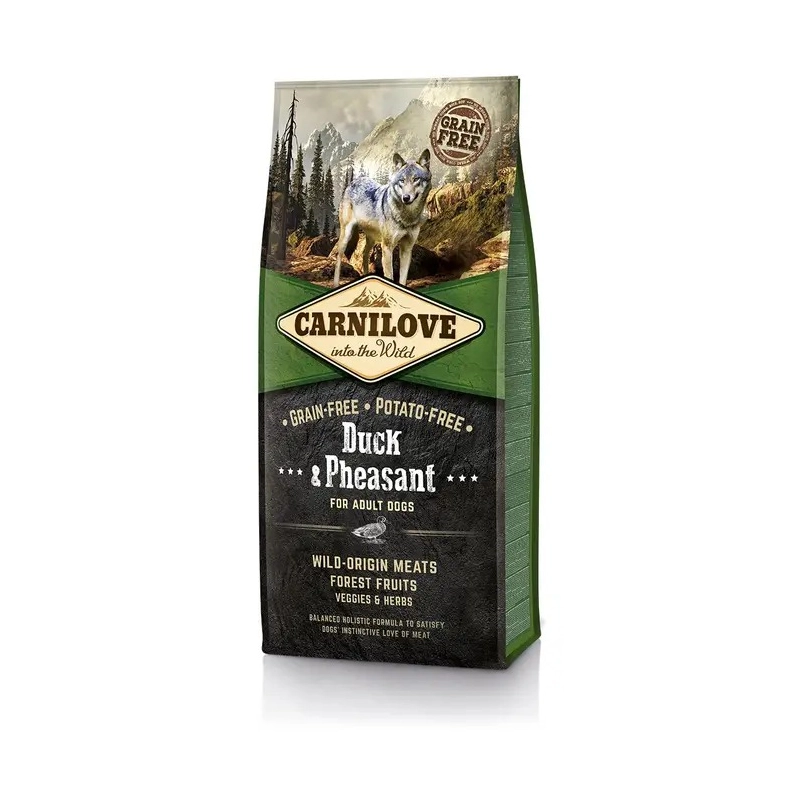 Carnilove ADULT Grain-Free Potato-Free Duck & Pheasant СУХИЙ КОРМ Холістік собаки (з качкою та фазаном) 12 кг 