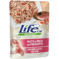 Lifecat Natural ВОЛОГИЙ КОРМ Супер-преміум коти (з курячим філе та шинкою) 70 г 