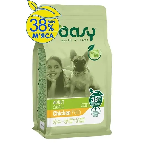 Oasy Lifestage Adult Small сухий корм для собак дрібних порід 18 кг - з куркою (8053017349206)